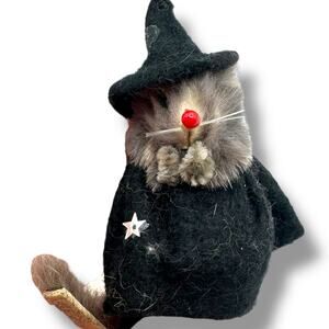 Vintage figurine Original Fur Toys Little Mouse Factory winter hat